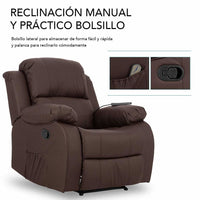 Lifter Armchair With Massager Trevi 160º Brown (Refurbished A+)