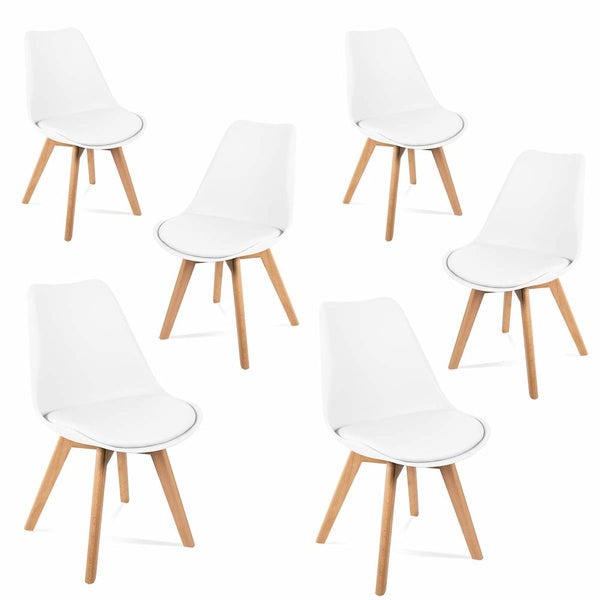 Chair Lena Wood White (53,5 x 49 x 83 cm) (Refurbished B)