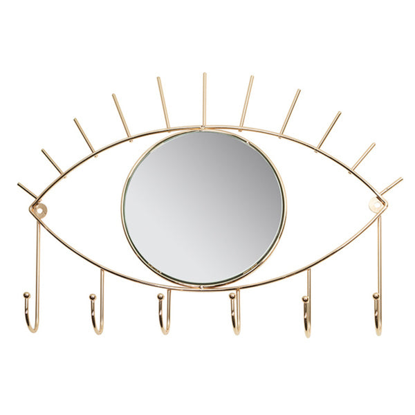 Coat rack Eye Golden Crystal Brass (42 x 30 x 4 cm)