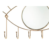 Coat rack Eye Golden Crystal Brass (42 x 30 x 4 cm)