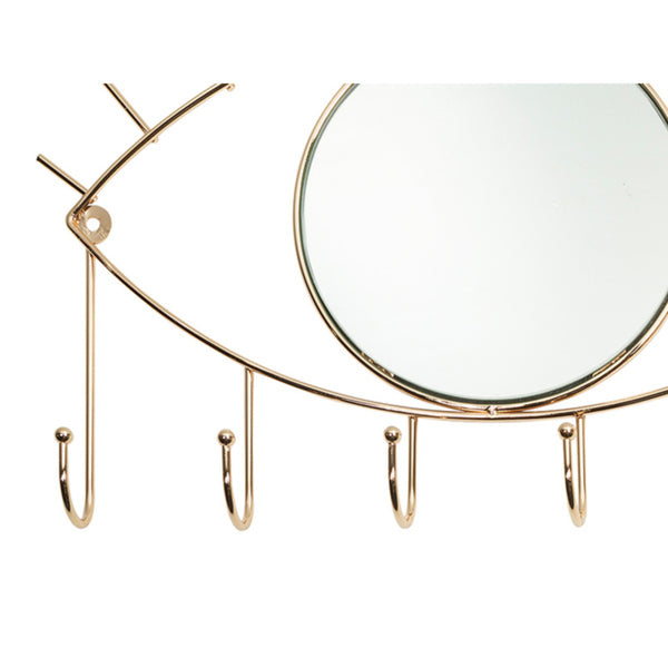 Coat rack Eye Golden Crystal Brass (42 x 30 x 4 cm)