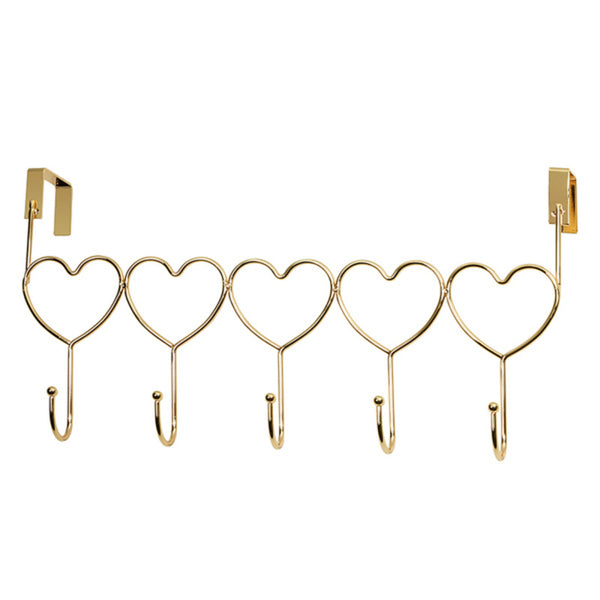 Door Coat Rack Heart Crystal Brass (43 x 23 x 8 cm)