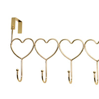 Door Coat Rack Heart Crystal Brass (43 x 23 x 8 cm)