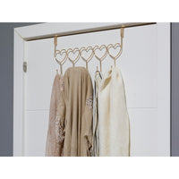 Door Coat Rack Heart Crystal Brass (43 x 23 x 8 cm)