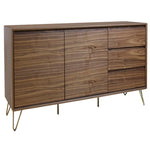 Sideboard Brass walnut (160 x 45 x 75 cm)