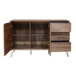 Sideboard Brass walnut (160 x 45 x 75 cm)