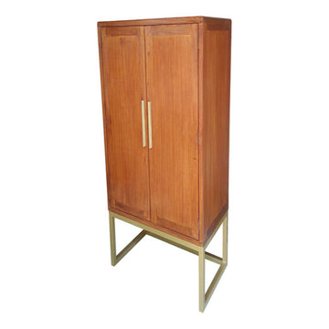 Cupboard Continental Mindi wood Painted iron (140 x 45 x 80 cm)