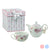 Toy Tea Set 116144 Flowers White Pink