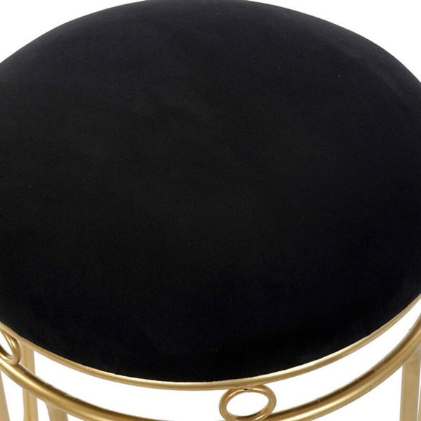 Footrest DKD Home Decor Polyester Velvet Metal Chic (37 x 37 x 47 cm)