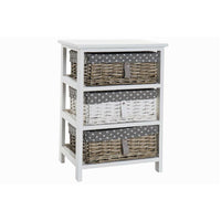 Chest of drawers DKD Home Decor White Grey wicker Paolownia wood (40 x 29 x 57 cm)