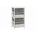 Chest of drawers DKD Home Decor White Grey wicker Paolownia wood (40 x 29 x 73 cm)