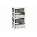 Chest of drawers DKD Home Decor White Grey wicker Paolownia wood (40 x 29 x 73 cm)