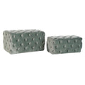 Bench DKD Home Decor Green Polyester (2 pcs)