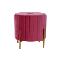 Footrest DKD Home Decor Pink Polyester Metal (43 x 43 x 42.5 cm)