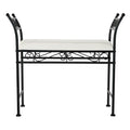 Bench DKD Home Decor White Black Polyester Ironwork (74 x 30 x 66 cm)