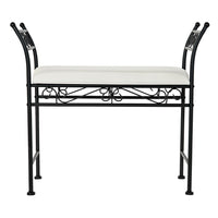 Bench DKD Home Decor White Black Polyester Ironwork (74 x 30 x 66 cm)