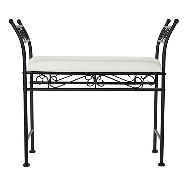 Bench DKD Home Decor White Black Polyester Ironwork (74 x 30 x 66 cm)