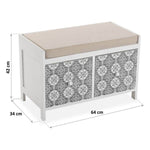 Chest of drawers Blue MDF Wood 2 drawers (34 x 42 x 64 cm)