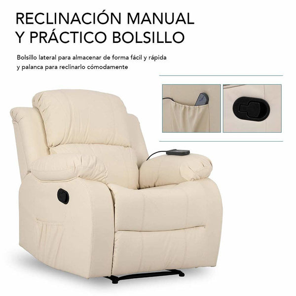 Lifter Armchair With Massager Trevi 160º Cream (Refurbished B)