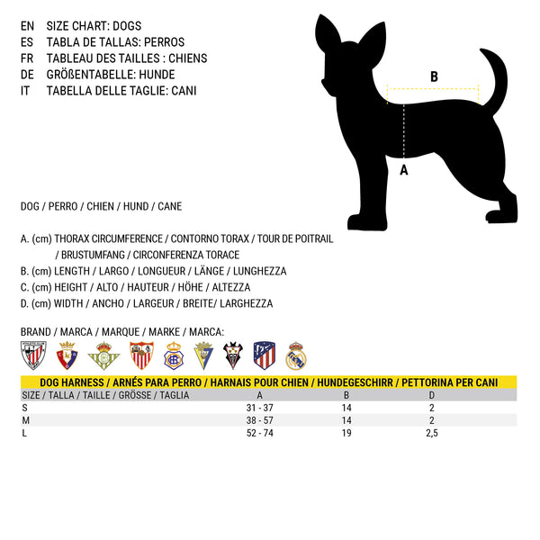 Dog's Reinforced Harness Cádiz Club de Fútbol