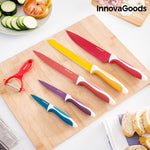 InnovaGoods Set of Ceramic Coated Knives with Peeler (6 pieces)