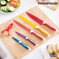 InnovaGoods Set of Ceramic Coated Knives with Peeler (6 pieces)