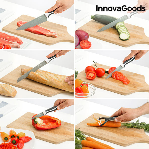 InnovaGoods Swiss·Q Stone Knives & Peeler Set (6 Pieces)