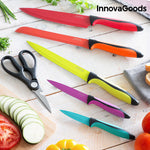 InnovaGoods Swiss·Q Fashion Ceramic Coated Knives & Scissors Set (6 Pieces)