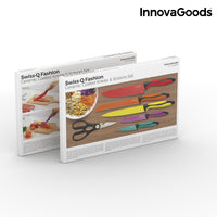 InnovaGoods Swiss·Q Fashion Ceramic Coated Knives & Scissors Set (6 Pieces)