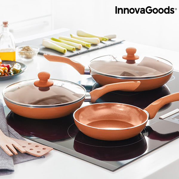 InnovaGoods Copper-Effect Pan Set (5 Pieces)