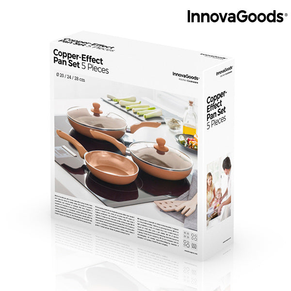 InnovaGoods Copper-Effect Pan Set (5 Pieces)