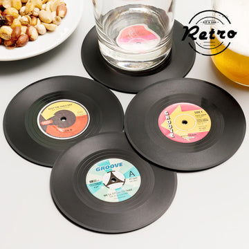 Vintage Vinyl Record Coasters (set of 4)